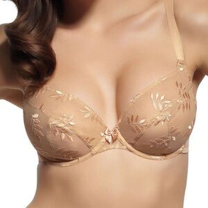 Panache Tango Plunge Underwire Bra 30D Beige NWT Tango II Superbra Unlined Nude